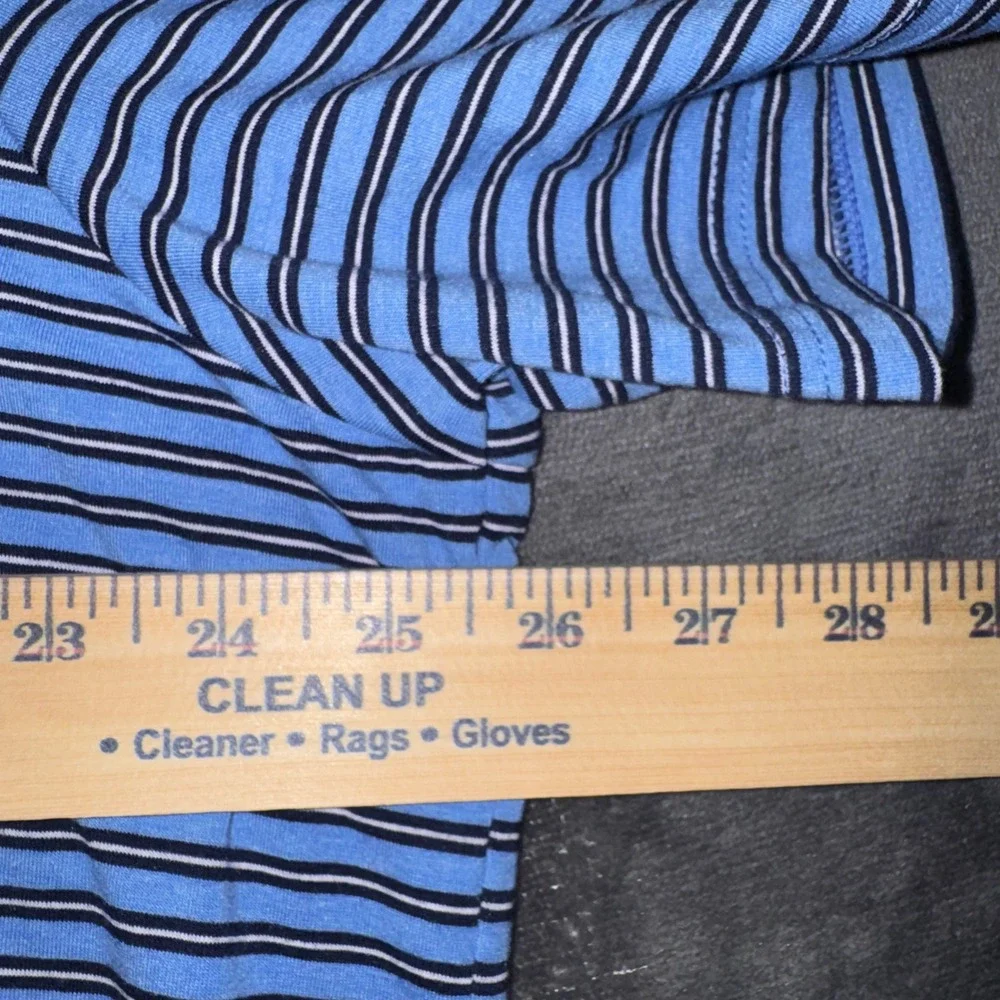 Mens XL Polo Ralph Lauren Performance Polo Blue New Striped Pocket Short Sleeve
